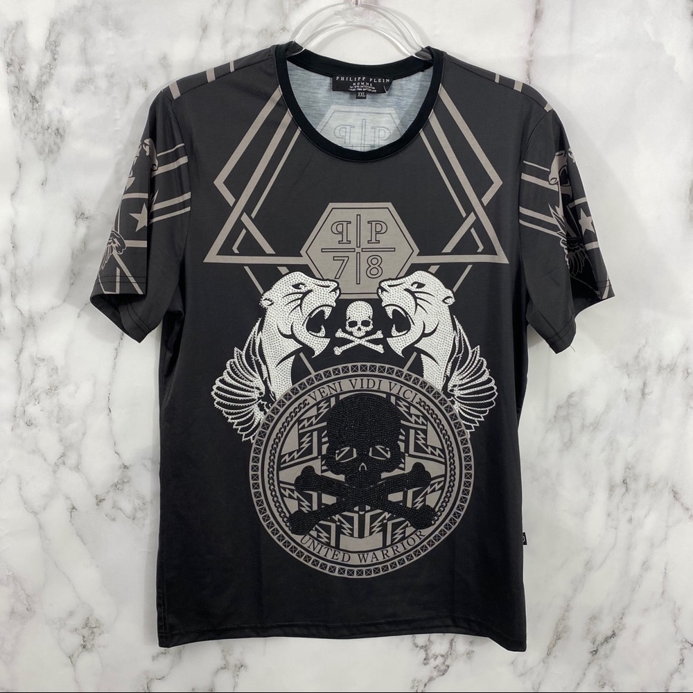 Philipp Plein Homme Big Cat Embellish Tee Men’s XXL Bling Limited Edition
